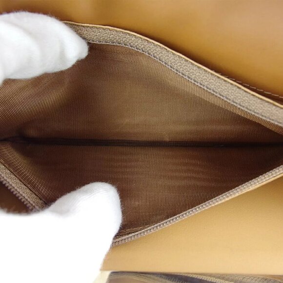 CELINE Long Wallet Macadam Beige PVC ?~ Leather Authentic Used - Picture 9 of 9